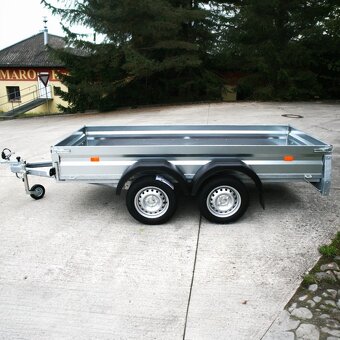 Přívěsný vozík 2x osa, 3,0m x1,30m, svařovaný rám, řidičák B - 3