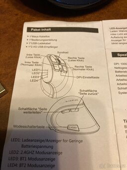 Bezdrátová nabíjecí ergonomická myš - 3