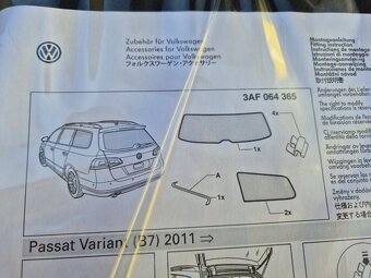 sluneční clony VW Passat Variant B7 od 2011 3AF064365 - 3