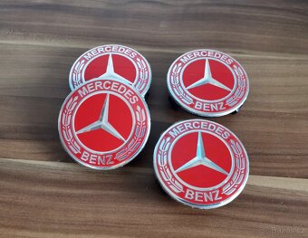 Středové krytky Mercedes 75mm černé modré červené pokličky - 3