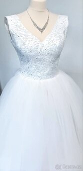 S-M NOVÉ TŘPYTIVÉ svatební šaty GLITTER - 3