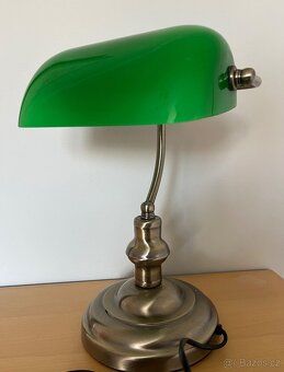 Stolní lampa v bankéřském stylu, zelená - 3