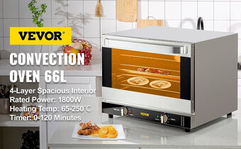 Komerční horkovzdušná trouba 66L/1800W - 3