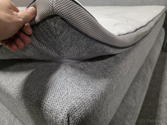 Nová EXTRA VELKÁ boxspring postel 240x200 cm šedá - 3