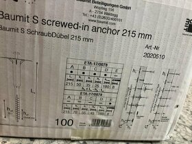 8Kč Fasádní hmoždinka hmoždina kotva BAUMIT 215mm KOVOVÝ TRN - 3