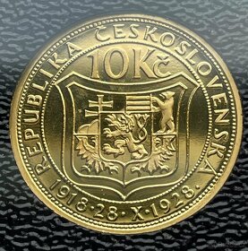 Au, Ag, Cu, Ms ZKUŠEBNÍ ODRÁŽEK - 10Kč 1928 / 2001-TOP - 3