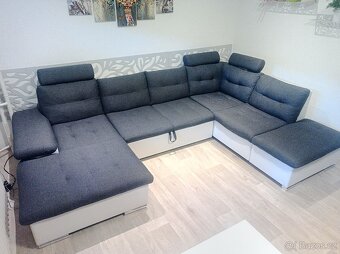 Sedací souprava tvaru U rozkládací s úložným prostorem - 3