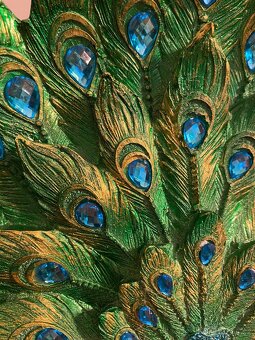 Dekor Ornament Figurky Pryskyřice Retro Green Peacock - 3