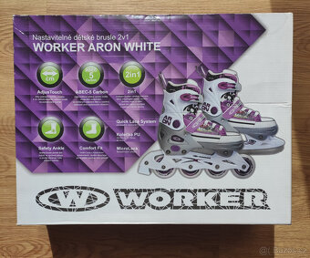 Dětské brusle 2v1 WORKER Aron White vel. 37 - 40 - 3