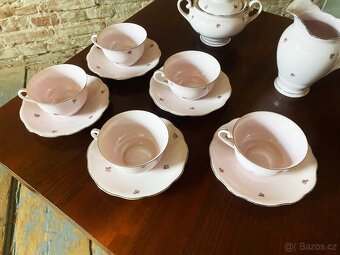 Růžový porcelánový čajový set Seltmann Weiden Bavaria - 3