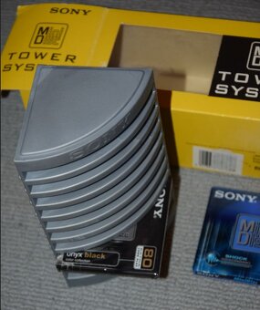 MD minidisc SONY TOWER SYSTEM + 5x MD SONY 80min., NOVÉ,sada - 3