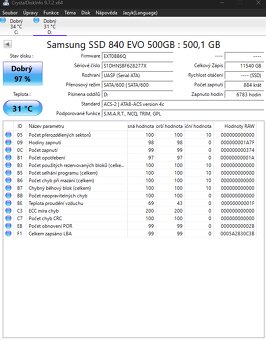 Samsung 840 EVO SSD 500GB – zdraví 97 % - 3