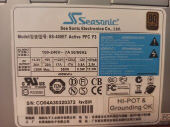 Zdroj seasonic 400W Bronze - 3