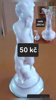 Prodám růžový porcelán a broušené sklo - 3