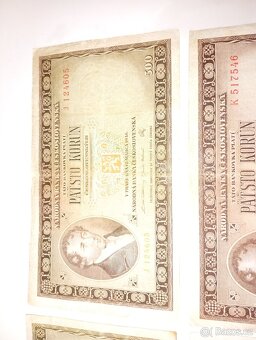 BANKOVKY 500 KČS, 1946, NEPERFOROVANÉ, RŮZNÉ SÉRIE - 3