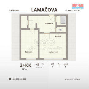 Prodej bytu 2+kk, 47 m², Praha, ul. Lamačova - 3
