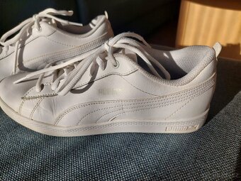 Bílé kožené dámské boty zn.PUMA, vel.38 - 3