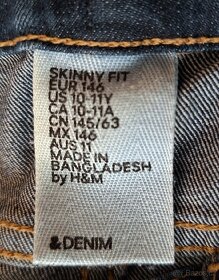 Dívčí džíny skinny fit vel.146 H&M - 3