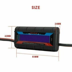 200A LCD digitální přesný ampérmetr a wattmetr pro RC modely - 3