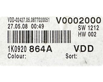 Benzínové budíky 1K0920864A VW Golf 5 r.v. 2009 - 3