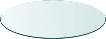 Kulatá stolní deska z čirého tvrzeného skla 75 cm - 3