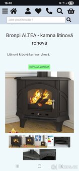 Rohová krbová kamna 9-11 kw - 3