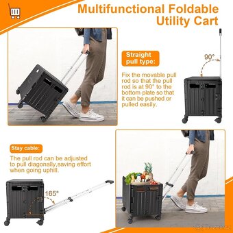 Skládací vozík na kolečkách s rukojetí 50l - 3