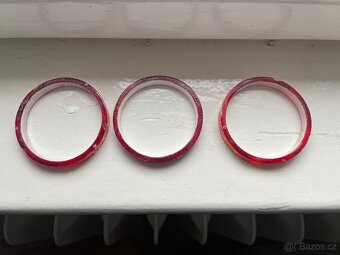 Starožitné skleněné jablonecké kroužky bangle - 3