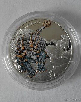 Stříbrná mince Pravěký svět - Ankylosaurus proof - 3