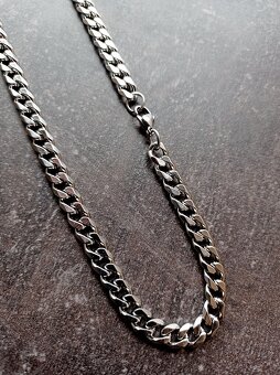 NOVÝ pánský náhrdelník Curb Pancer Silver Steel š. 7 mm - 3