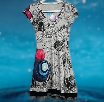 Desigual dámské značkové šaty šedé sexy s výstřihem vel S - 3