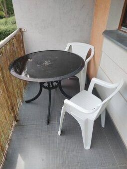 ⭐⭐⭐ZAHRADNÍ POSEZENÍ KOMPLET STOLEK+ 2x ŽIDLE + SLUNEČNÍK - 3