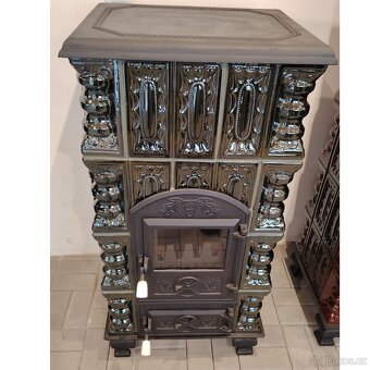 Kachlová kamna krbová Irina 4 zelené - 3