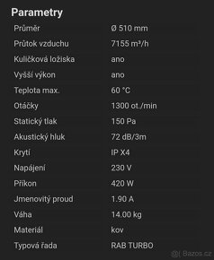 RAB TURBO 500 průmyslový axiální ventilátor - 16 kusů - 3