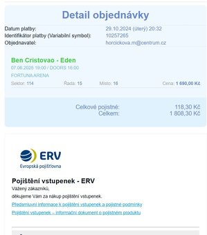 Ben Cristovao Eden 7.6.2025 1x místo na sezení - 3