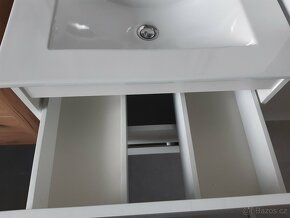 Koupelnová skříňka s umyvadlem 60 cm bílá lesk - 3