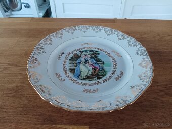 STAROŽITNÁ PORCELÁNOVÁ TERINA A TALÍŘ LIMOGES FRANCIE - 3