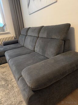Šedá rozkládací sedací souprava s úložným prostorem - 3