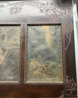 Secesní obrazový panel – triptych kolem roku 1900 - 3