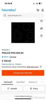 PHILCO PHS 604 DC Sklokeramická. - 3