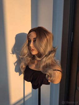 Paruka s krajkou platinovou blond ombré 7168 - 3