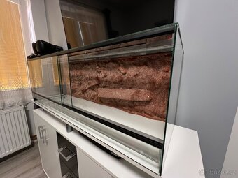 Terárium 120x40x40 s 3D pozadím + vybavení - 3