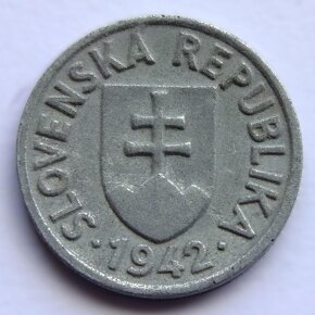 Slovensko, 5 haléř (5 halier) 1942, zinek, vzácný, originál - 3