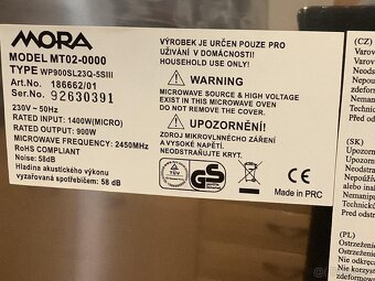 Mora mikrovlnná trouba nerez, vestavná + rámeček - 3