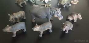 Schleich Safari krokodýl hroch plameňák had varan želva agam - 3