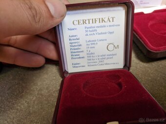 Medaile česka měna certifikaty a etue 5x - 3