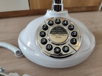 Retro telefon bílý - 3
