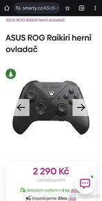 Ovladač ASUS ROG Raikiri zánovní, záruka - 3
