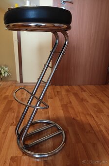 Sada dvou barových židlí-černá koženka - 3