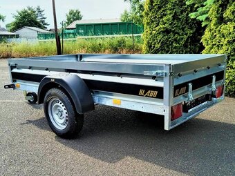 Brzděný přívěsný vozík 1300Kg, 2,65m x 1,30m, svařovaný rám - 3